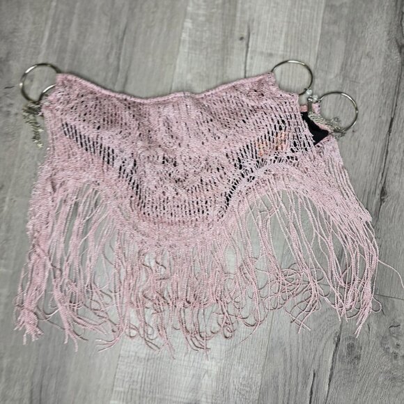 Boho Fringed bikini bottom With Statement Rings & Tassels By bella bum L - Picture 2 of 11